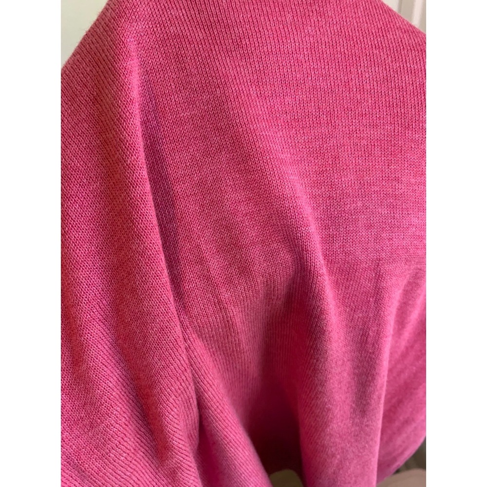 Anthropologie Pink Long Sleeve V-Neck Tunic Top XS Fits S/M Preppy Minimalist - Picture 6 of 8